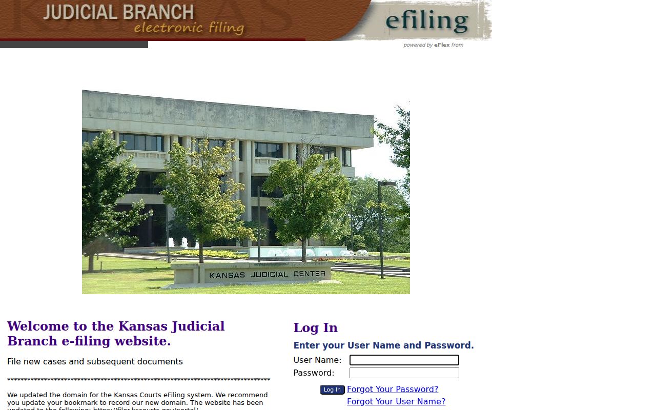 Kansas eFlex login for authorized court filers