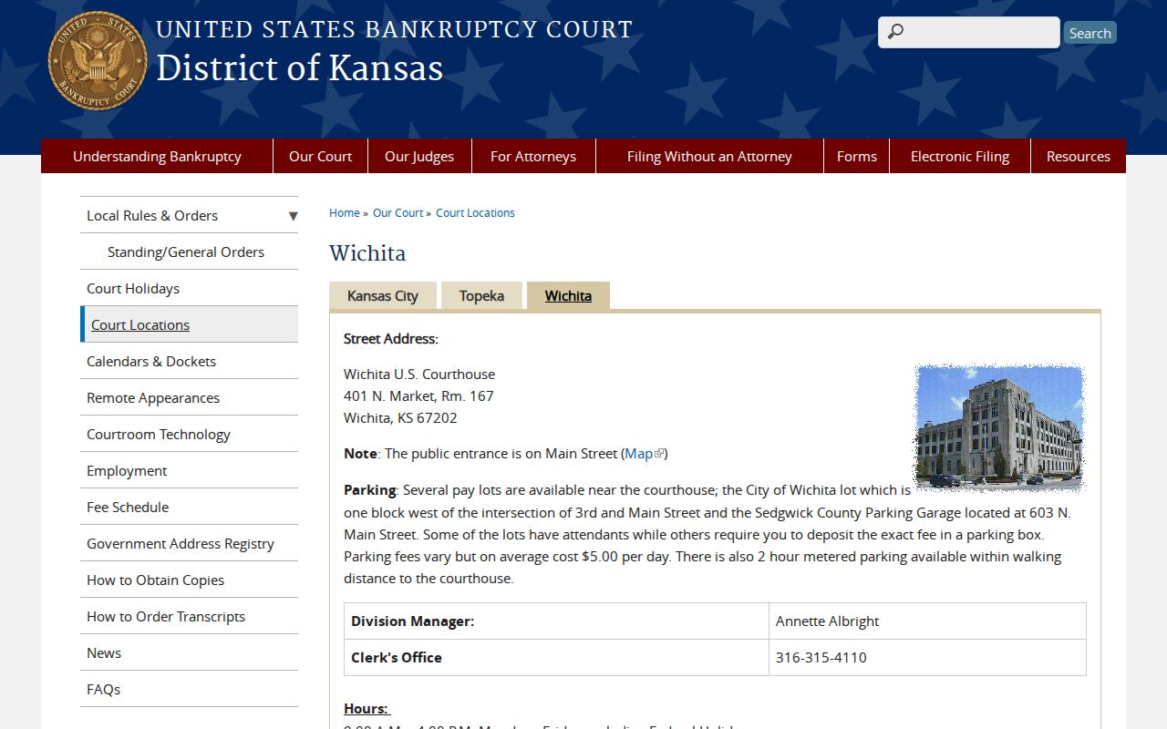 Wichita federal bankruptcy court records location